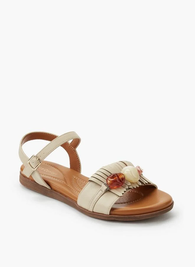 Le Confort BEIGE Women Stone Embellished Sandals for Women | Best Price UAE